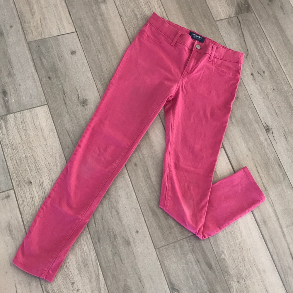 Girls Pink Denim Rockstar Jeggings